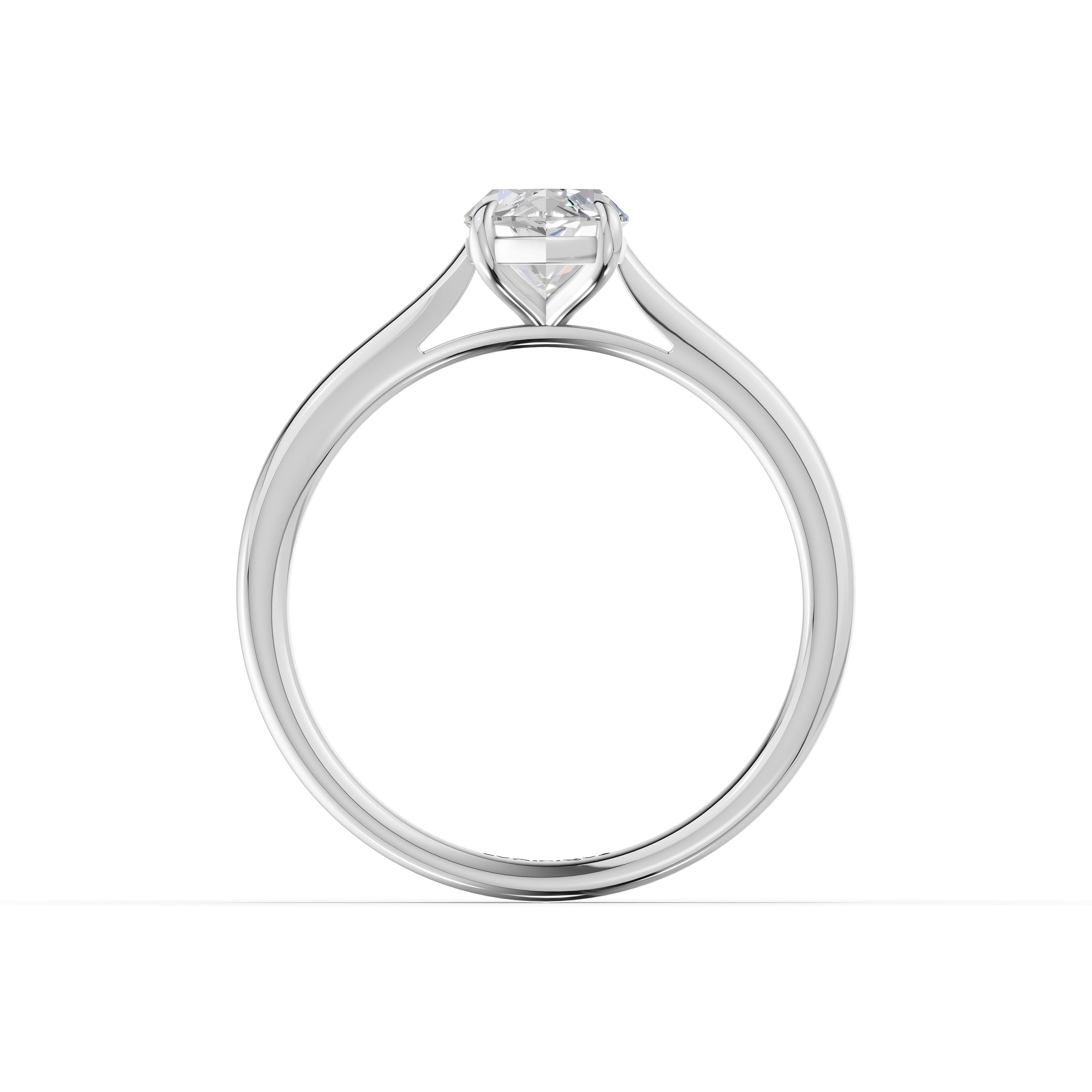 N°03 Marquise Solitaire Ring in white gold with lab grown diamonds, view 4
