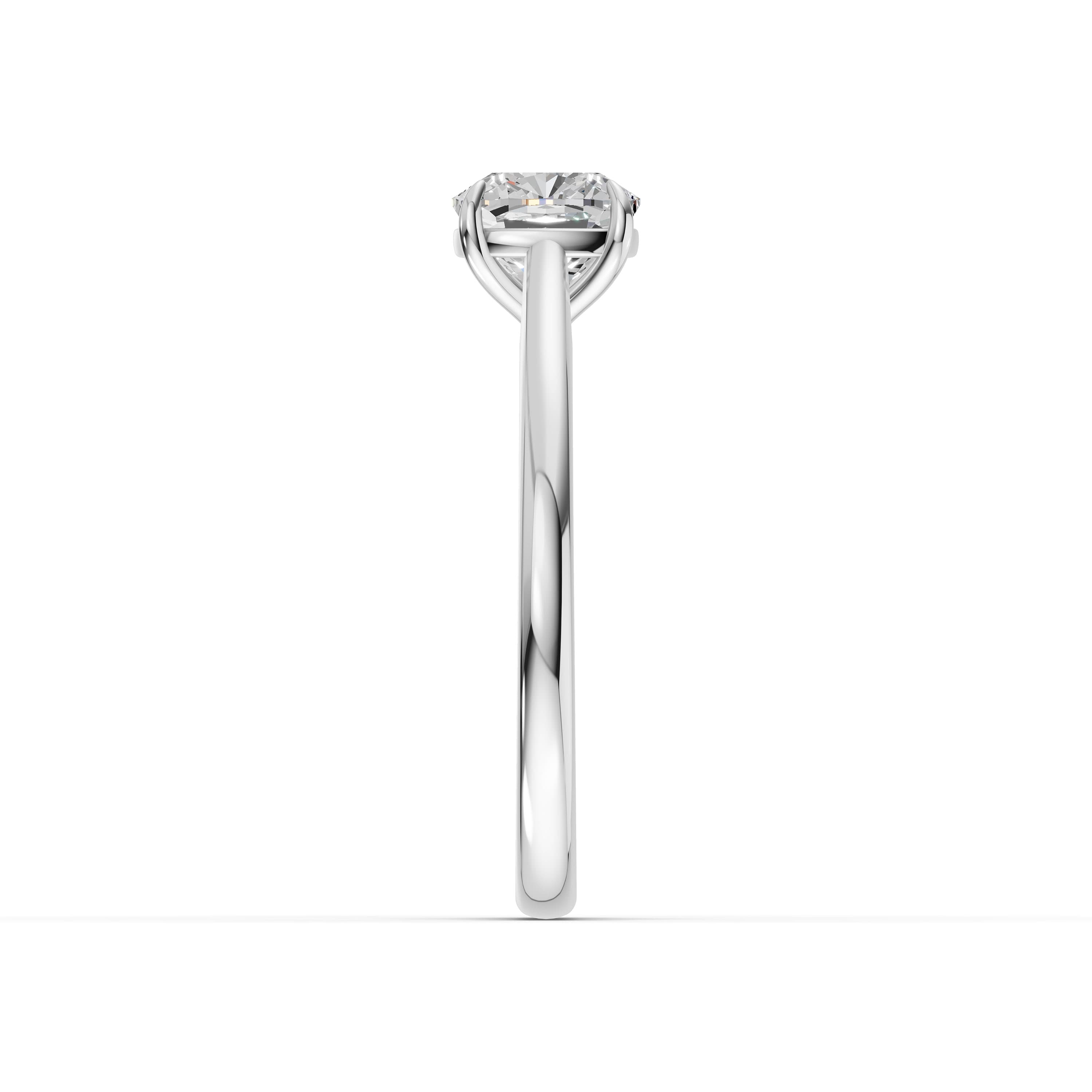 N°09 Cushion Solitaire Ring in white gold with lab grown diamonds, view 5