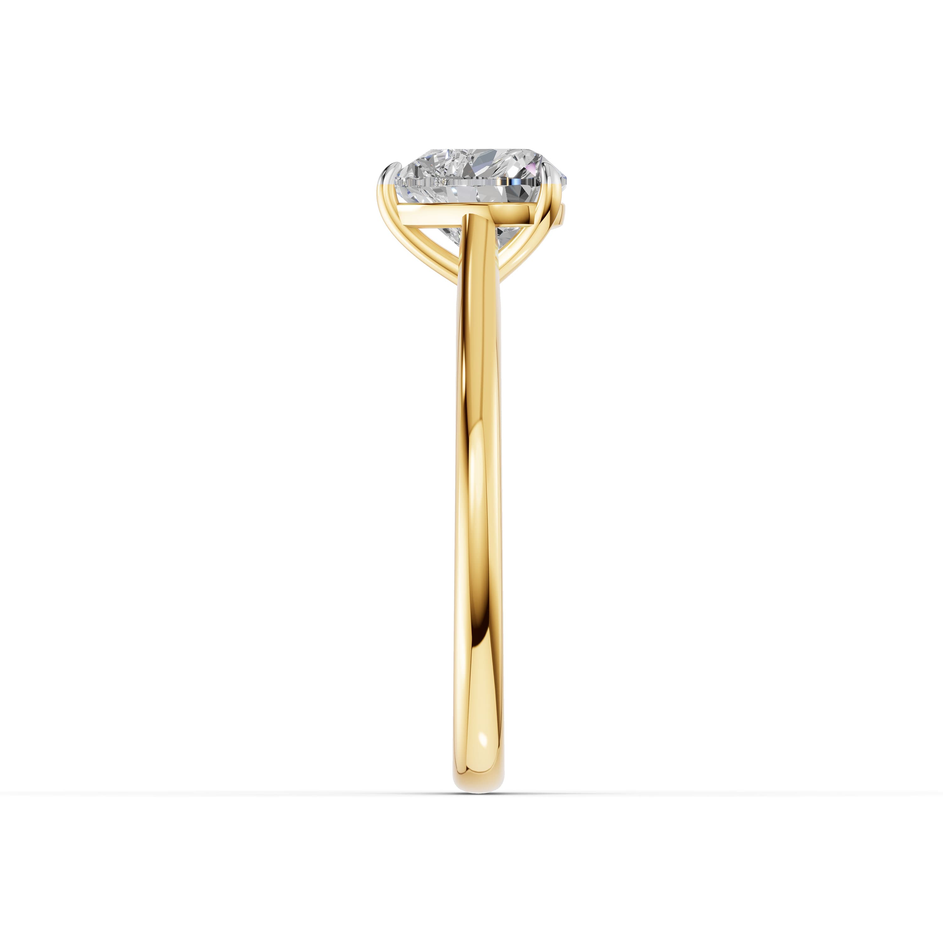 N°10 Heart Solitaire Ring in yellow gold with lab grown diamonds, view 5
