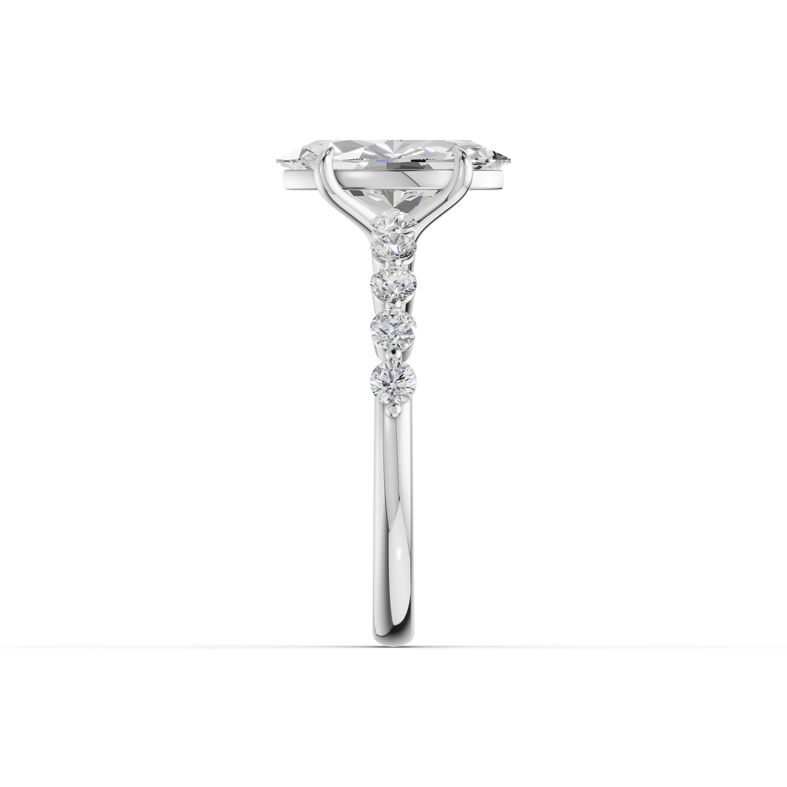 Veil Marquise Halo Ring in white gold with lab grown diamonds, view 5