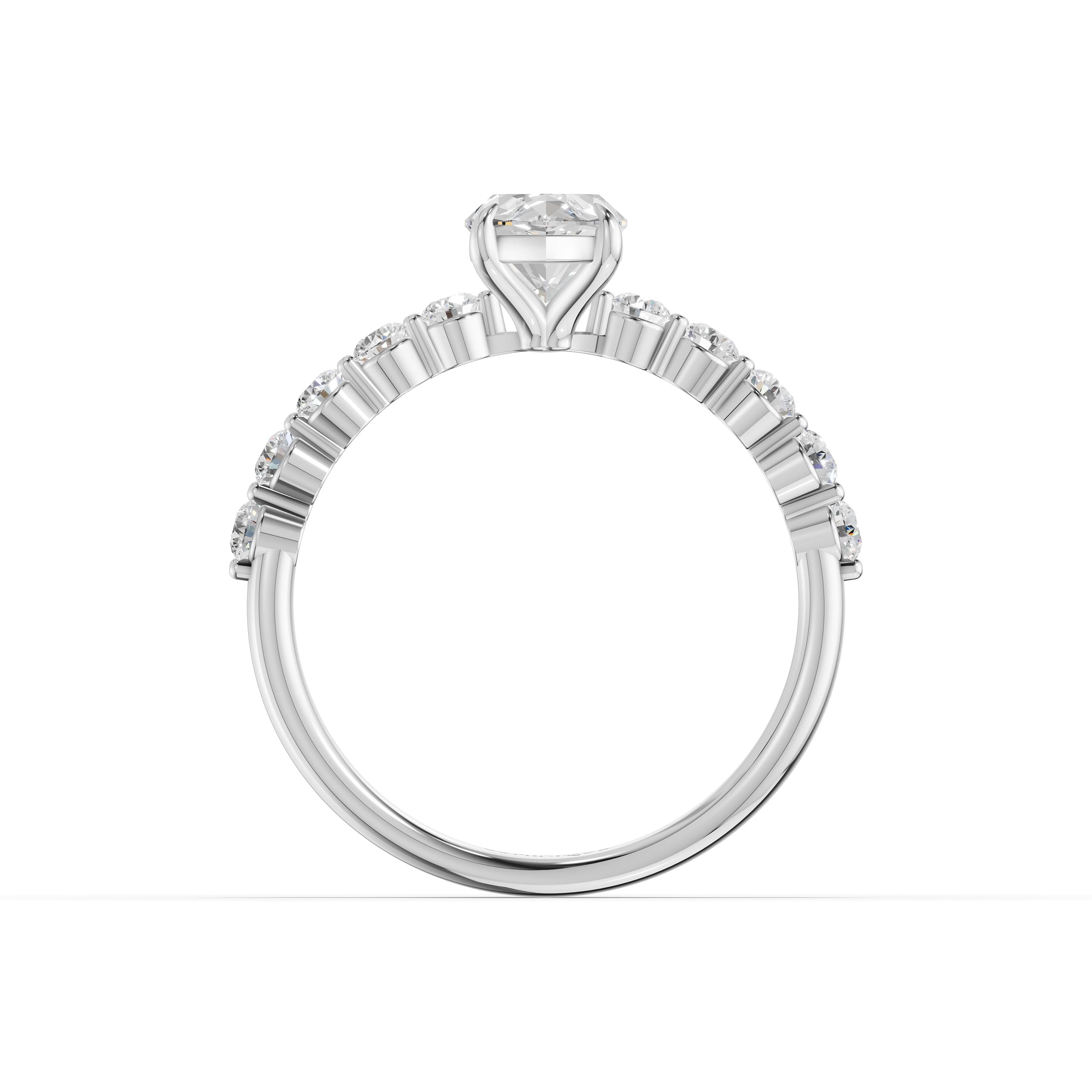 Veil Marquise Halo Ring in white gold with lab grown diamonds, view 4