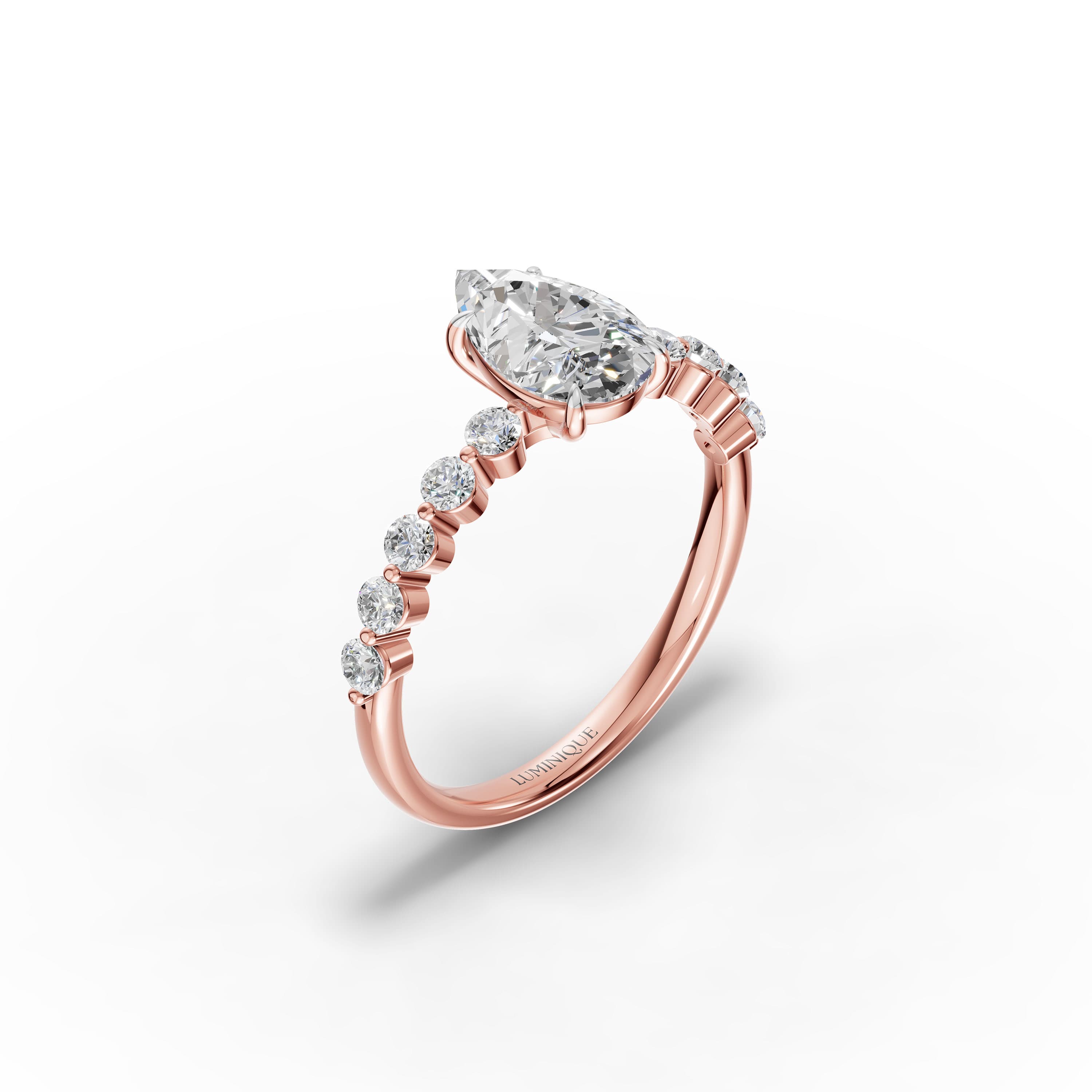Bloom Pear Halo Ring