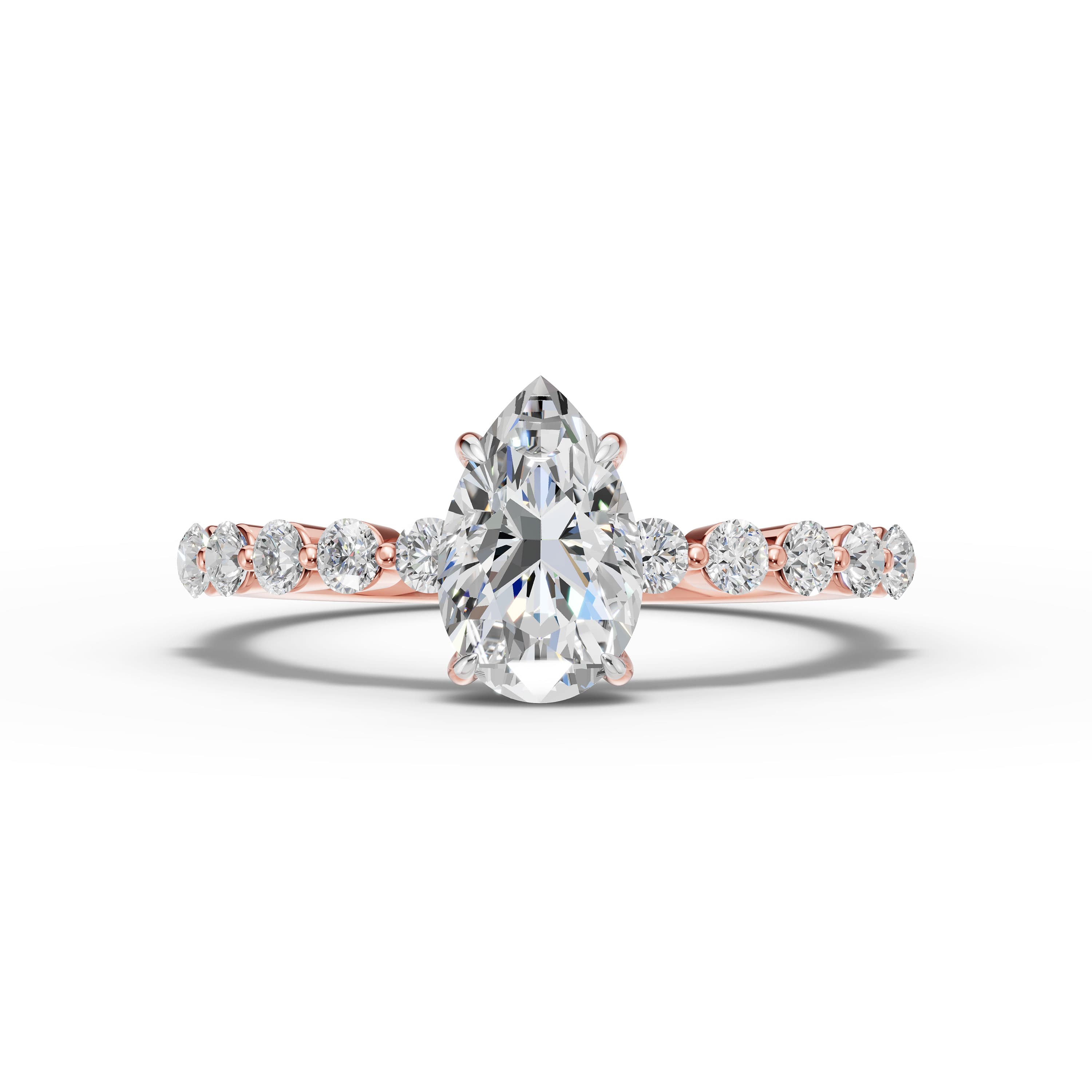 Bloom Pear Halo Ring