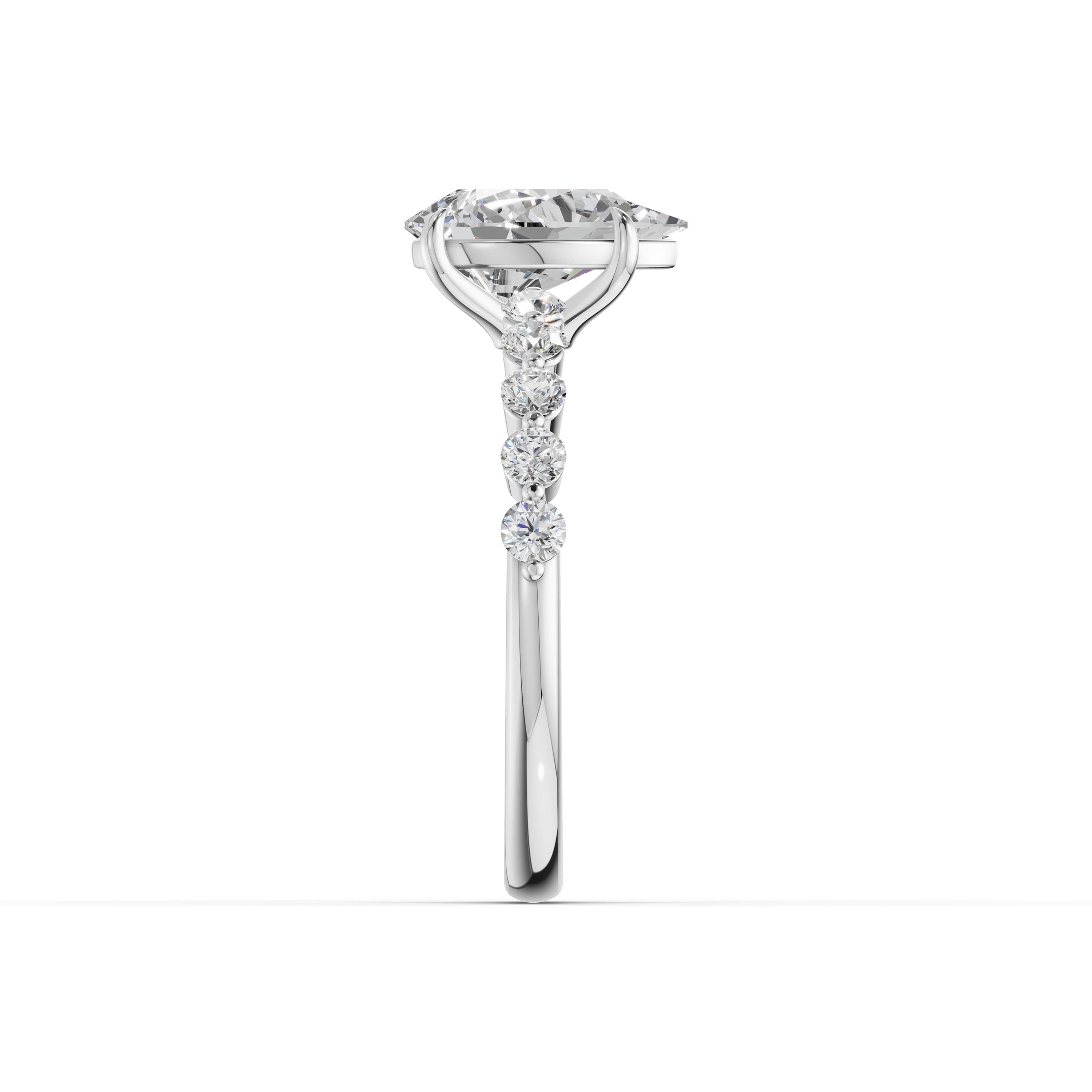 Bloom Pear Halo Ring in white gold with lab grown diamonds, view 5