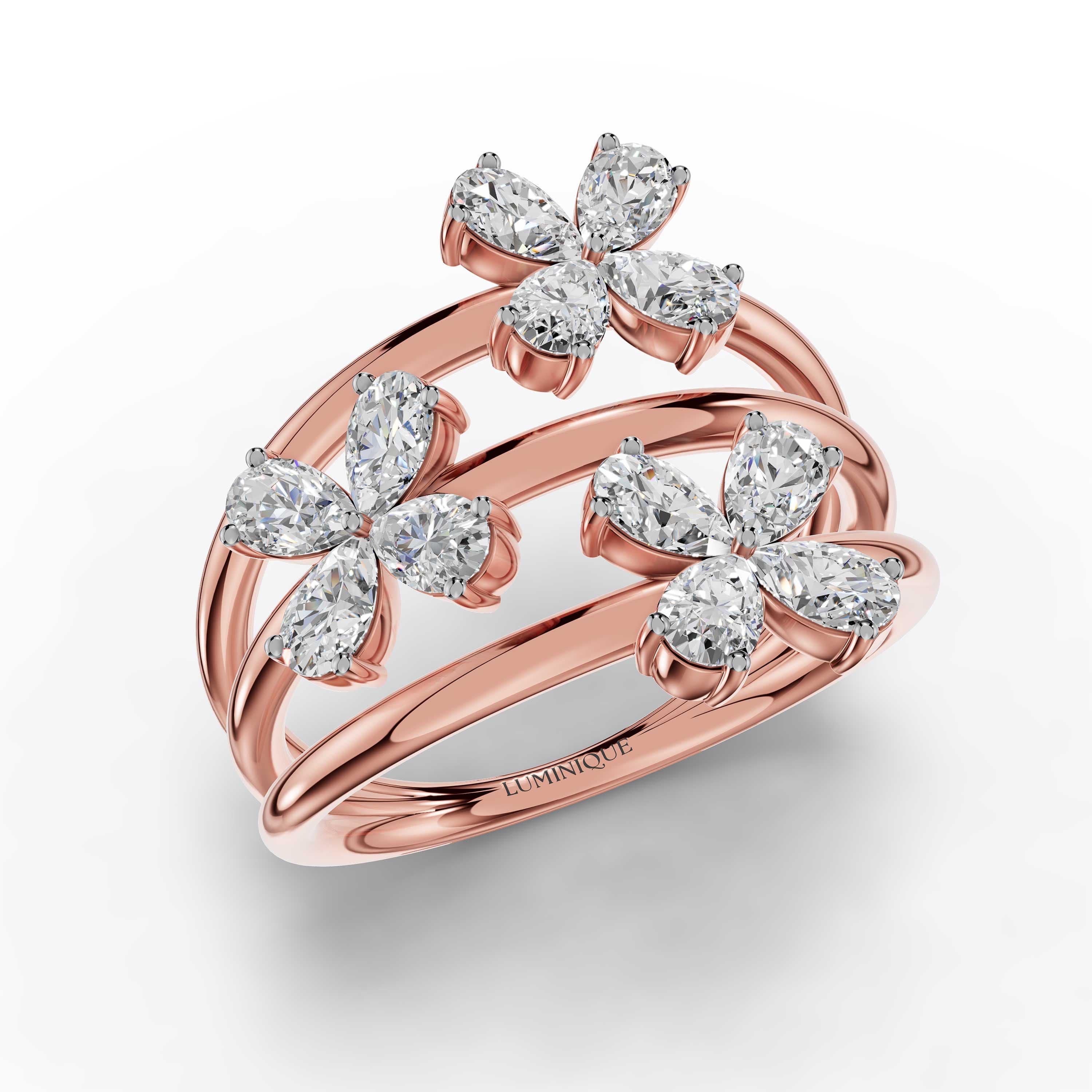 Gleam Pear Cluster Ring