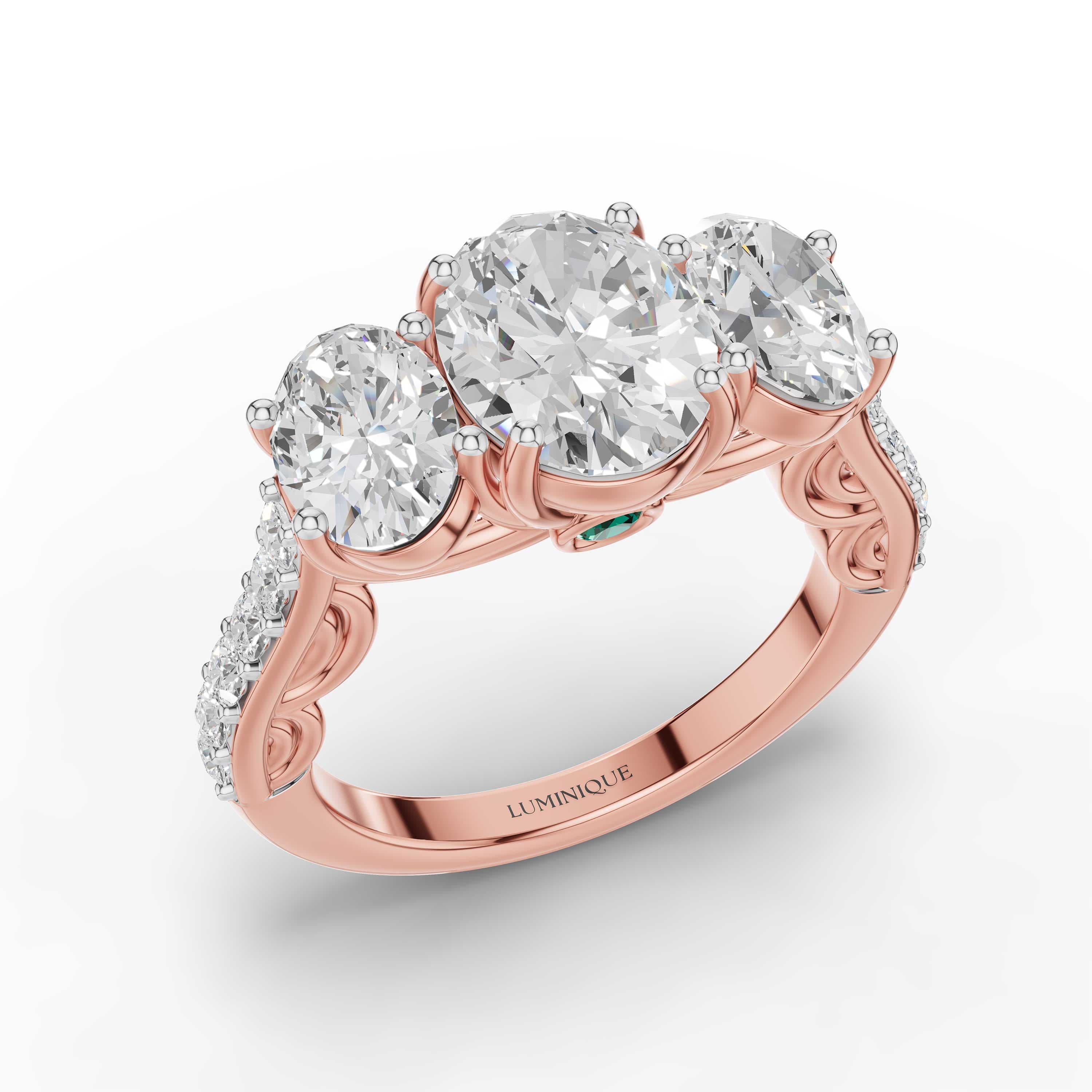 Beam Oval Cluster Ring