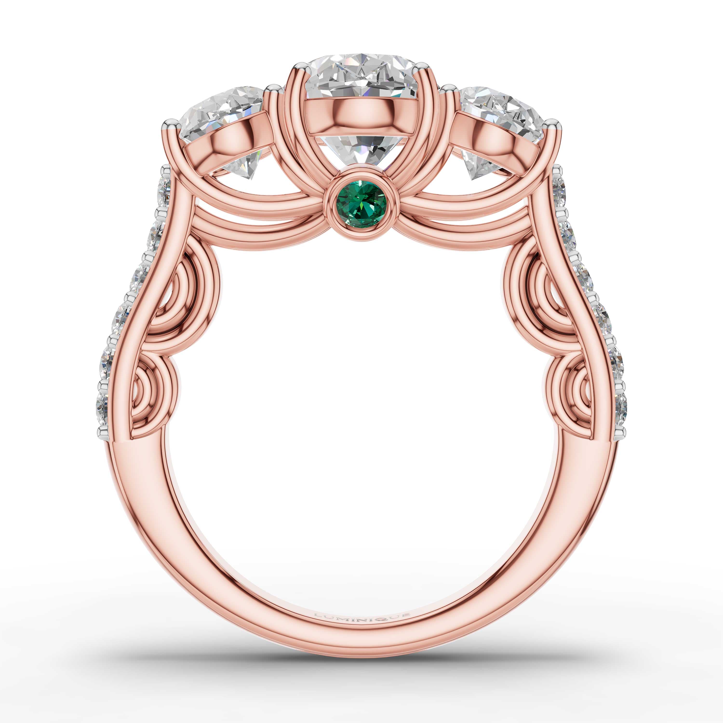 Beam Oval Cluster Ring