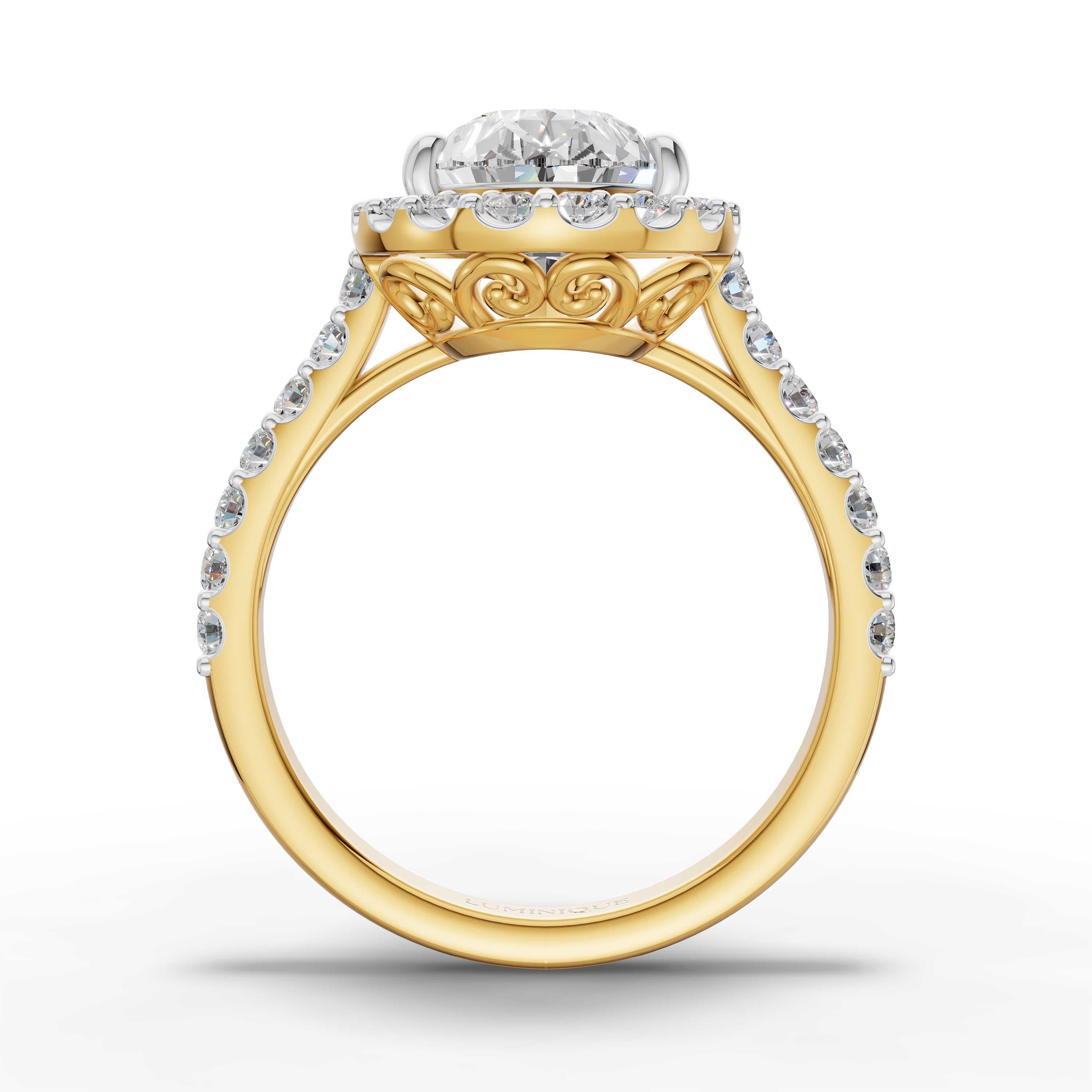 Tulip Pear Halo Ring