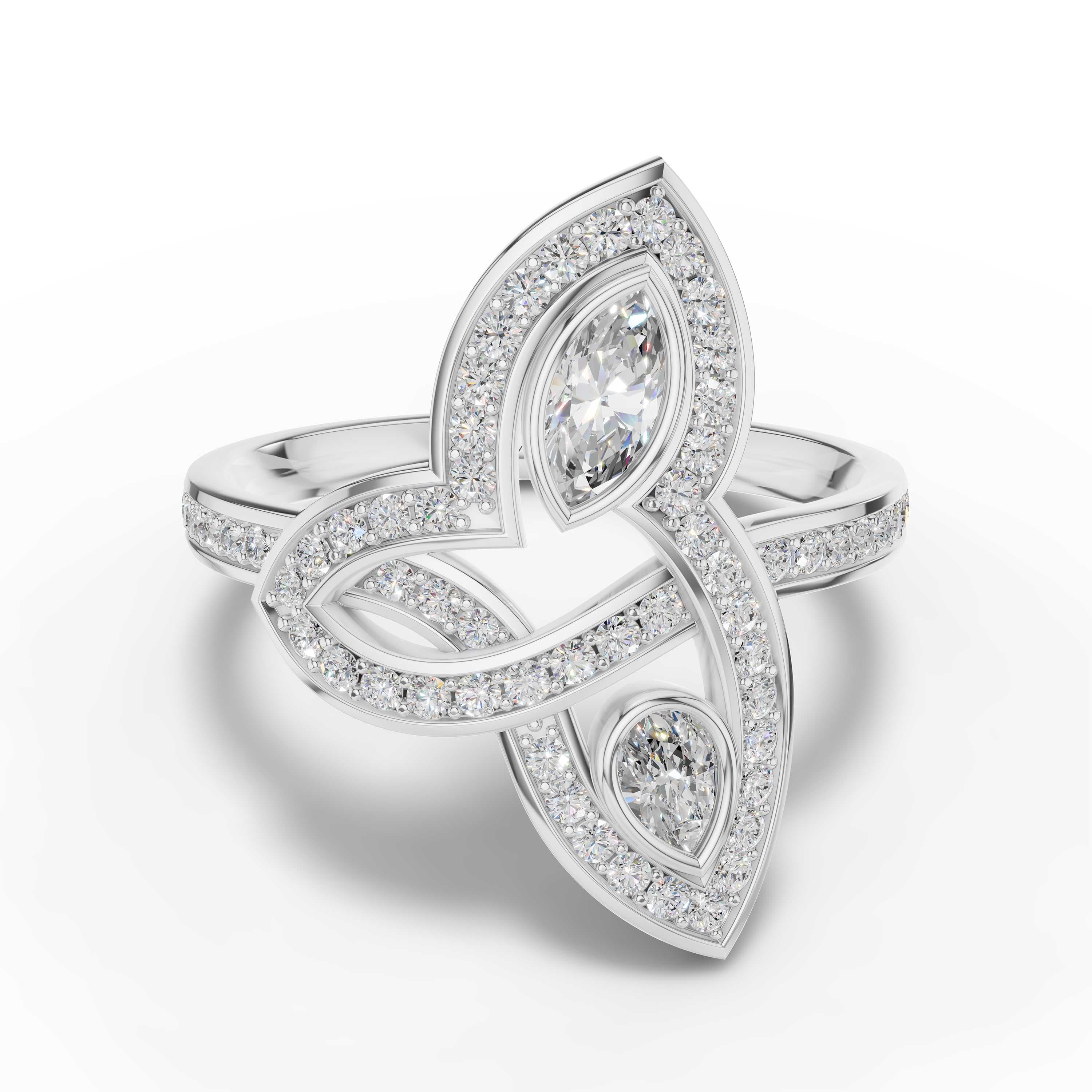 Whim Pear Cluster Ring