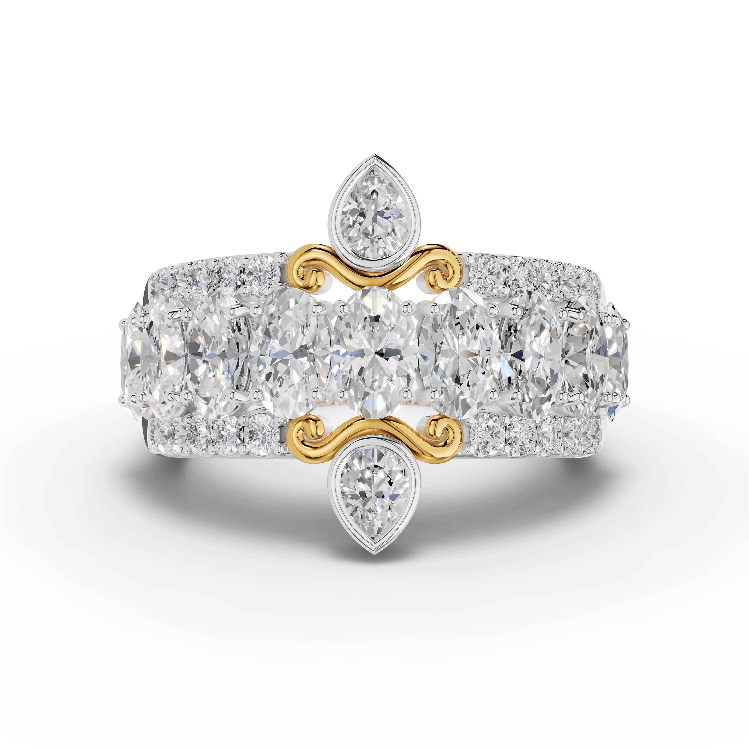 Ochre Multi-Stone Cluster Ring