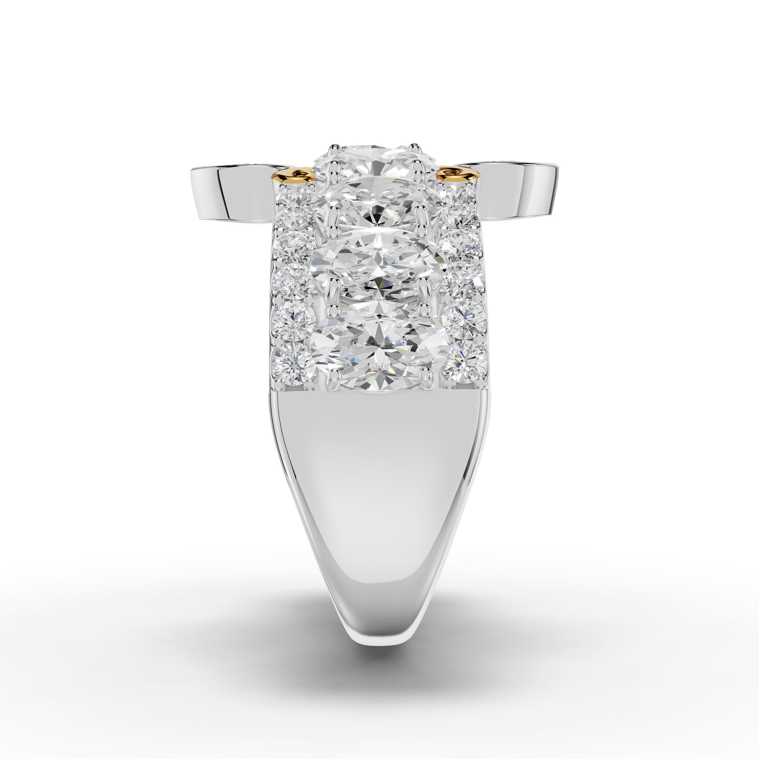 Ochre Multi-Stone Cluster Ring