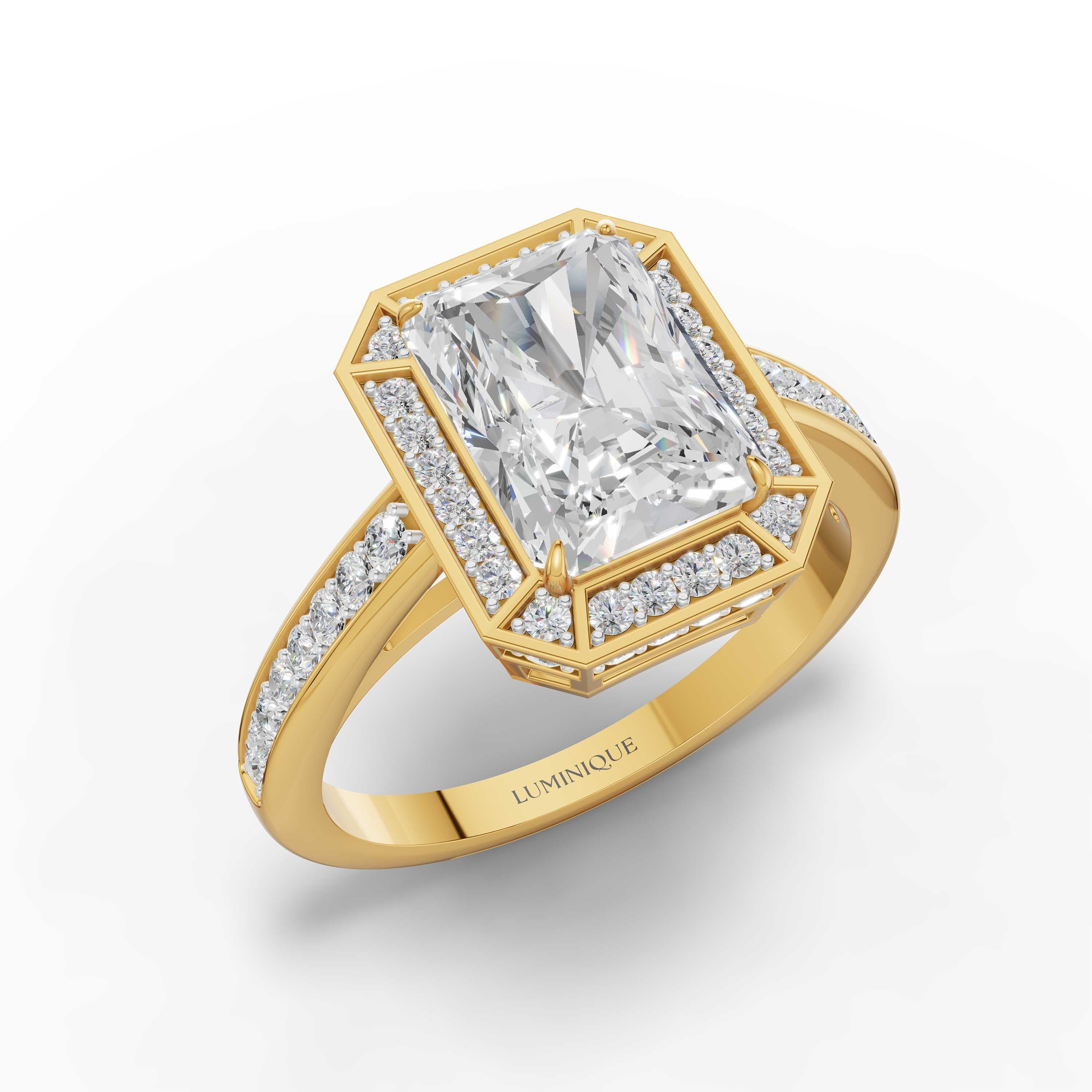 Filigree Radiant Halo Ring
