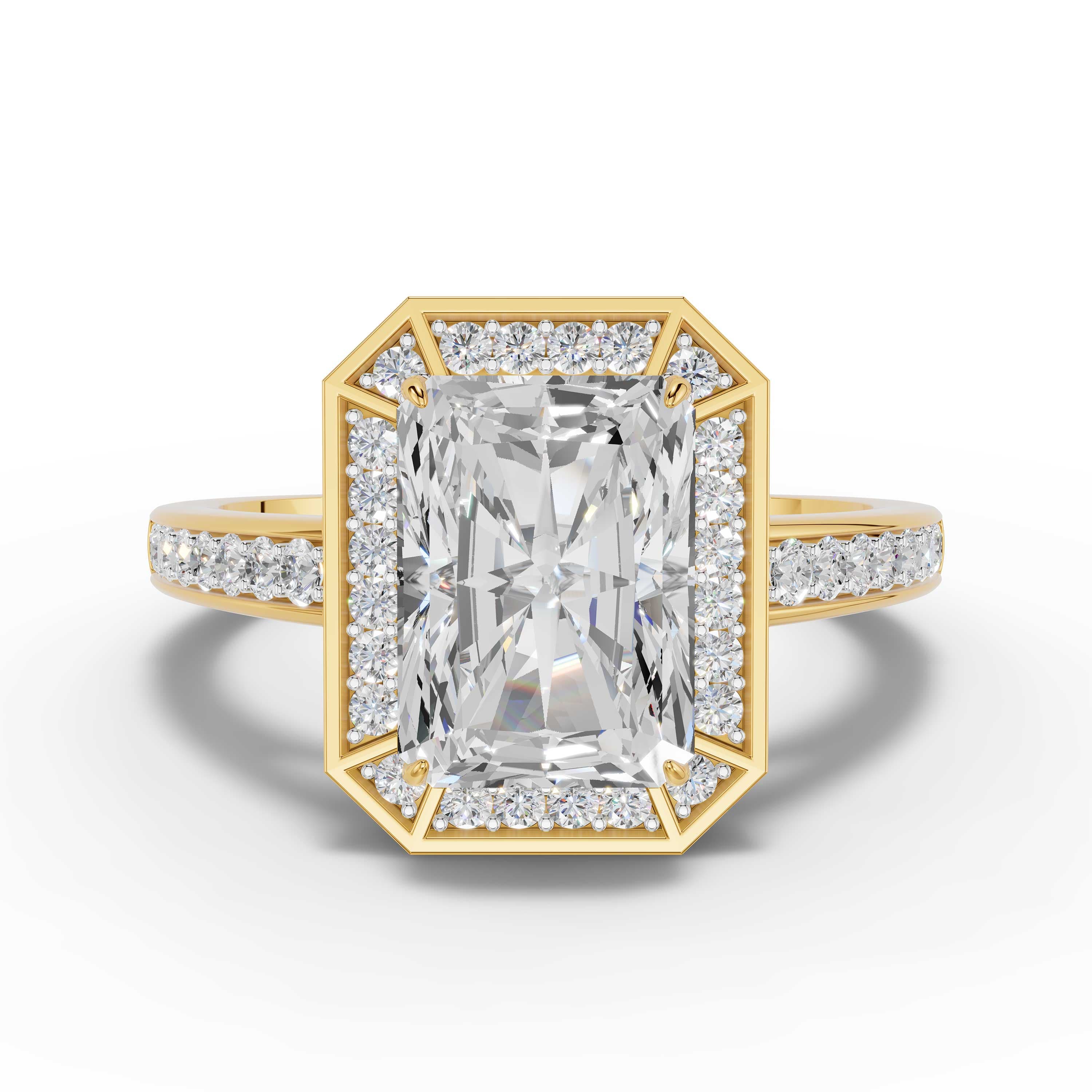 Filigree Radiant Halo Ring