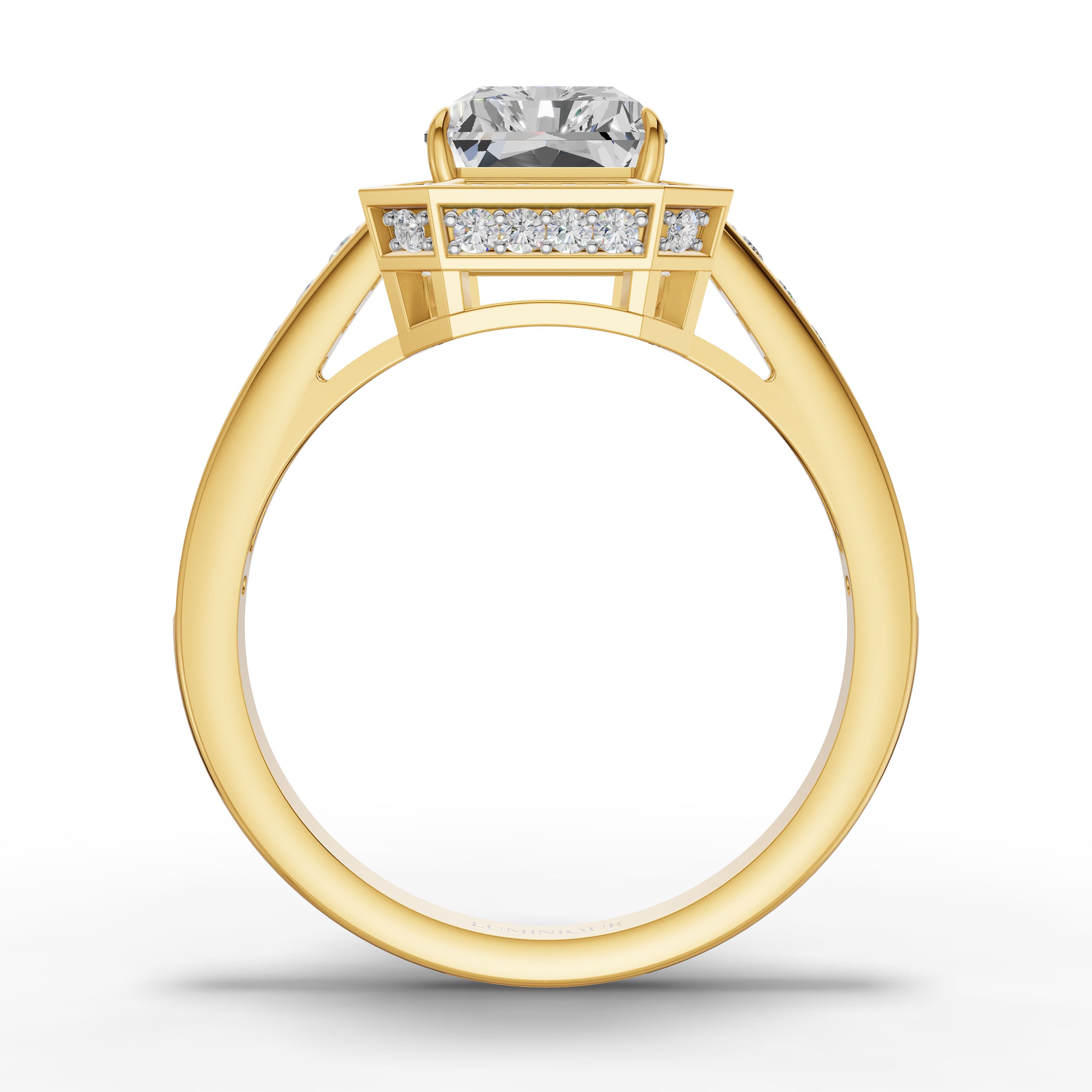 Filigree Radiant Halo Ring