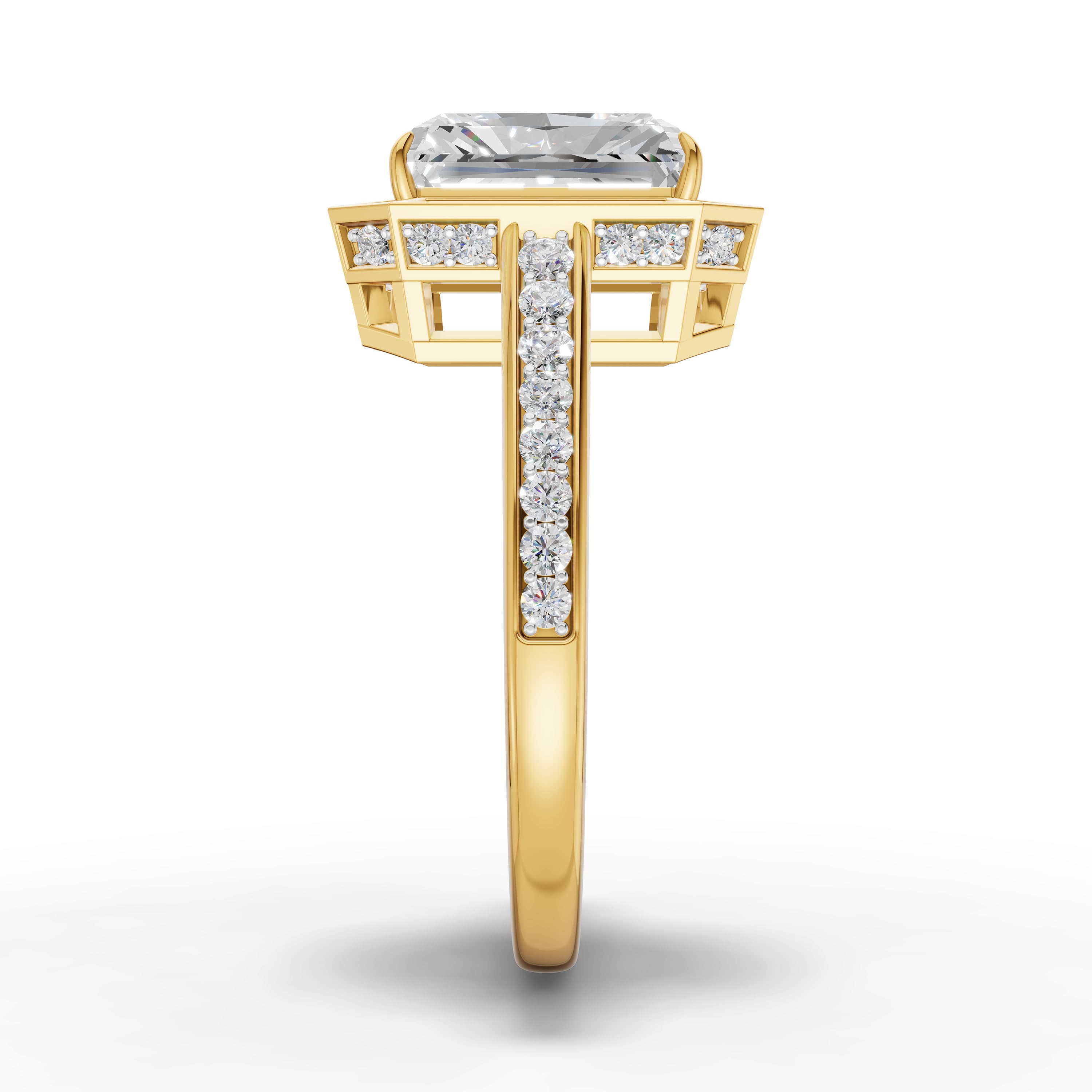 Filigree Radiant Halo Ring