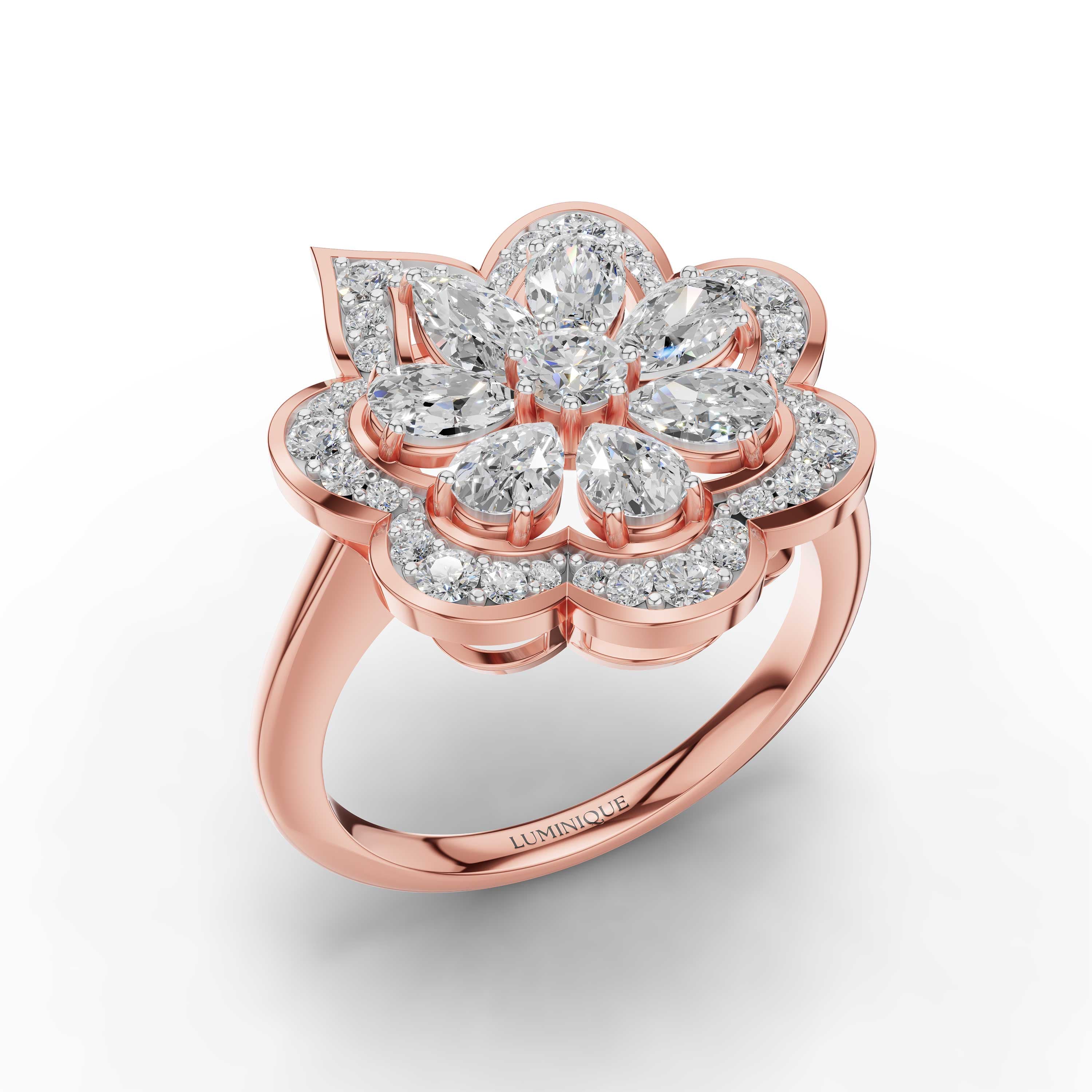 Wave Round Pave Ring