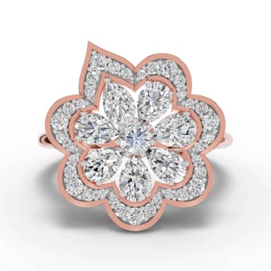 Wave Round Pave Ring