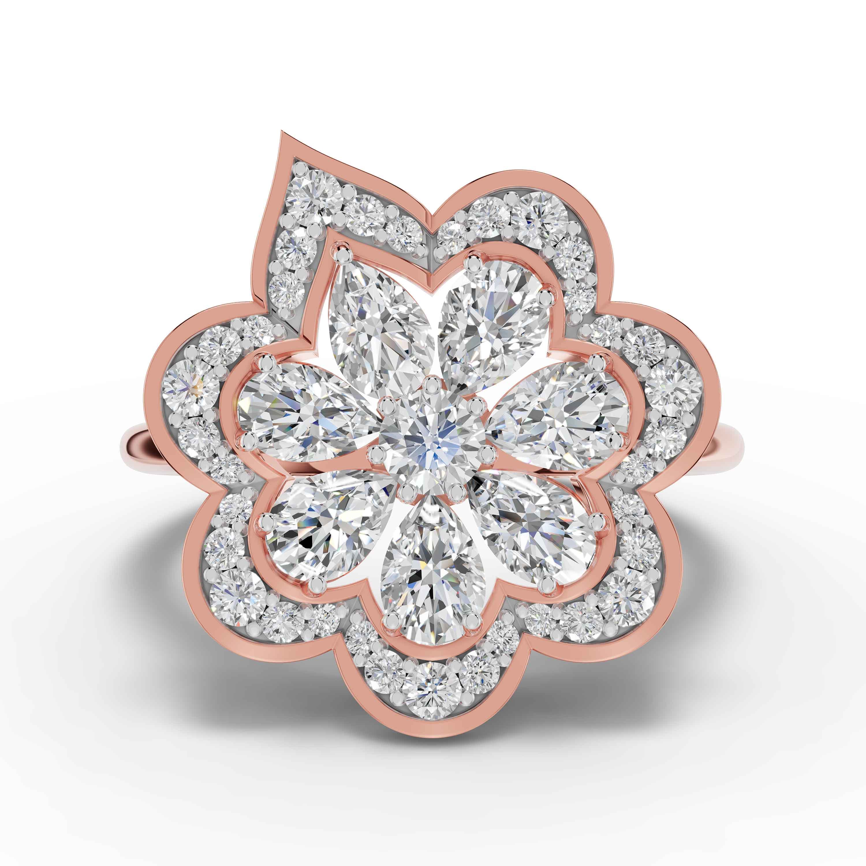 Wave Round Pave Ring