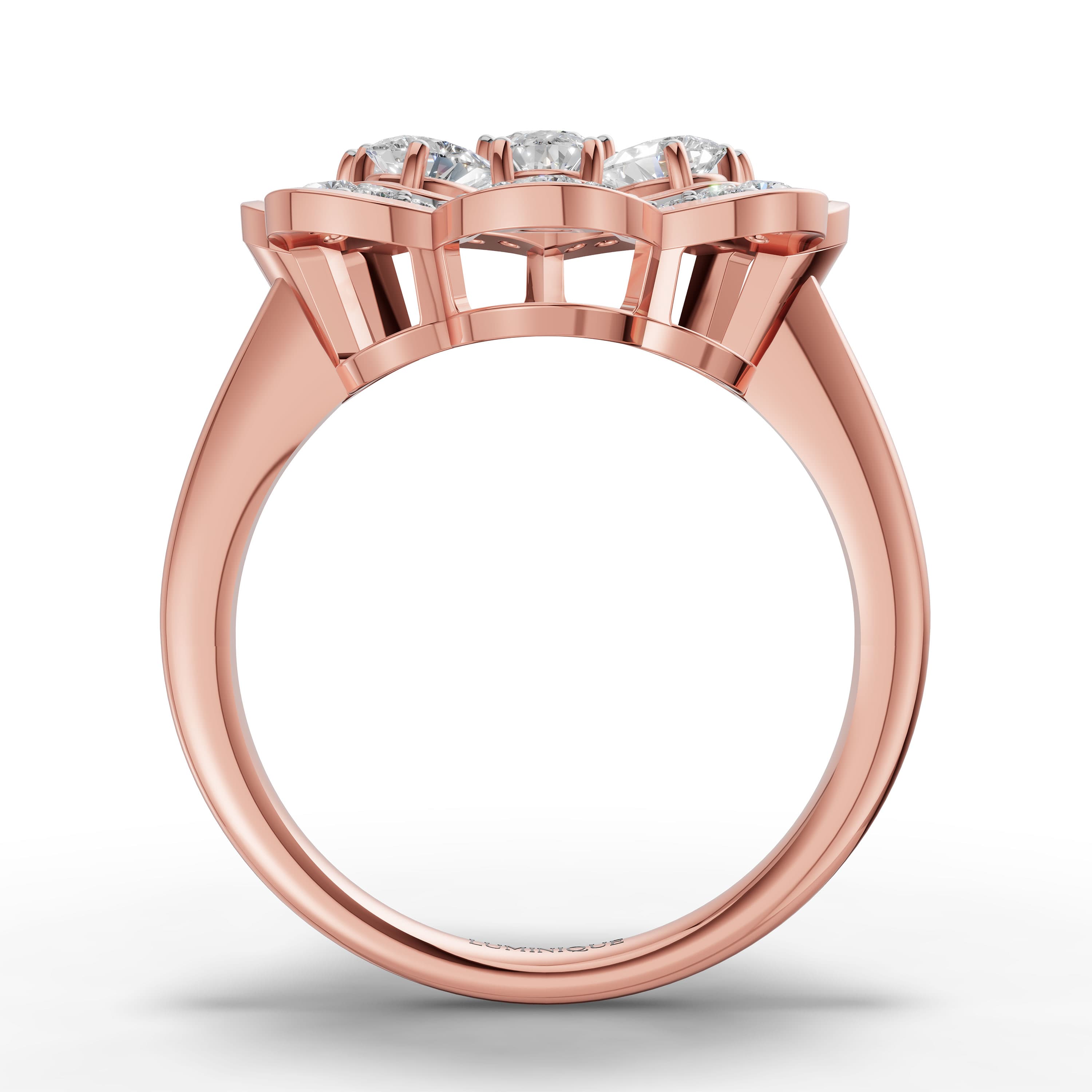 Wave Round Pave Ring