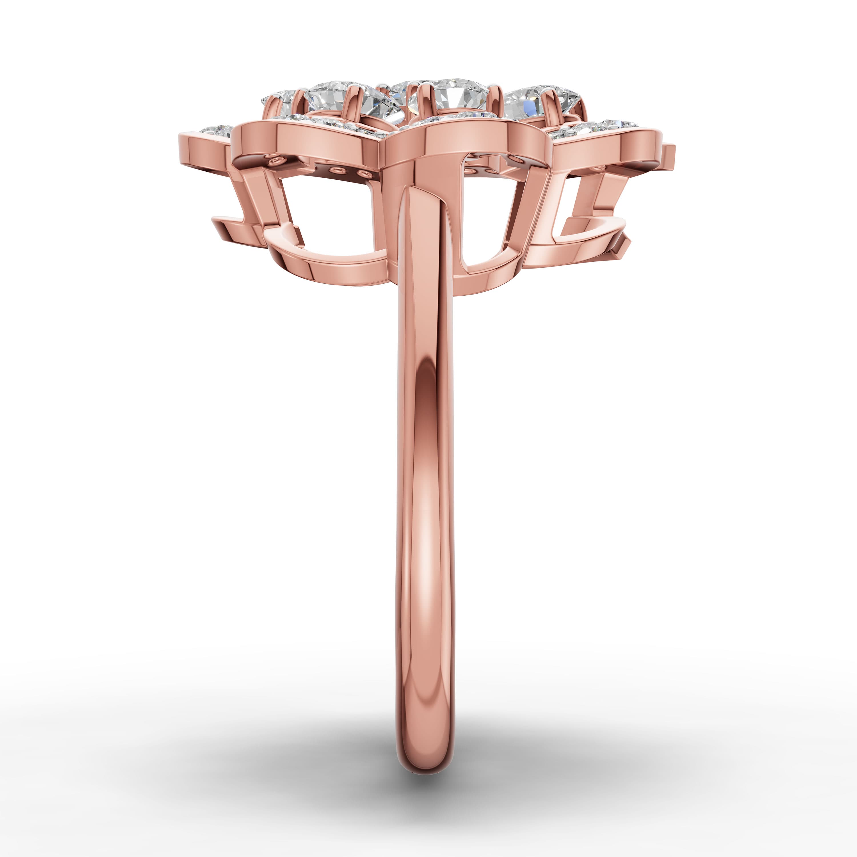 Wave Round Pave Ring