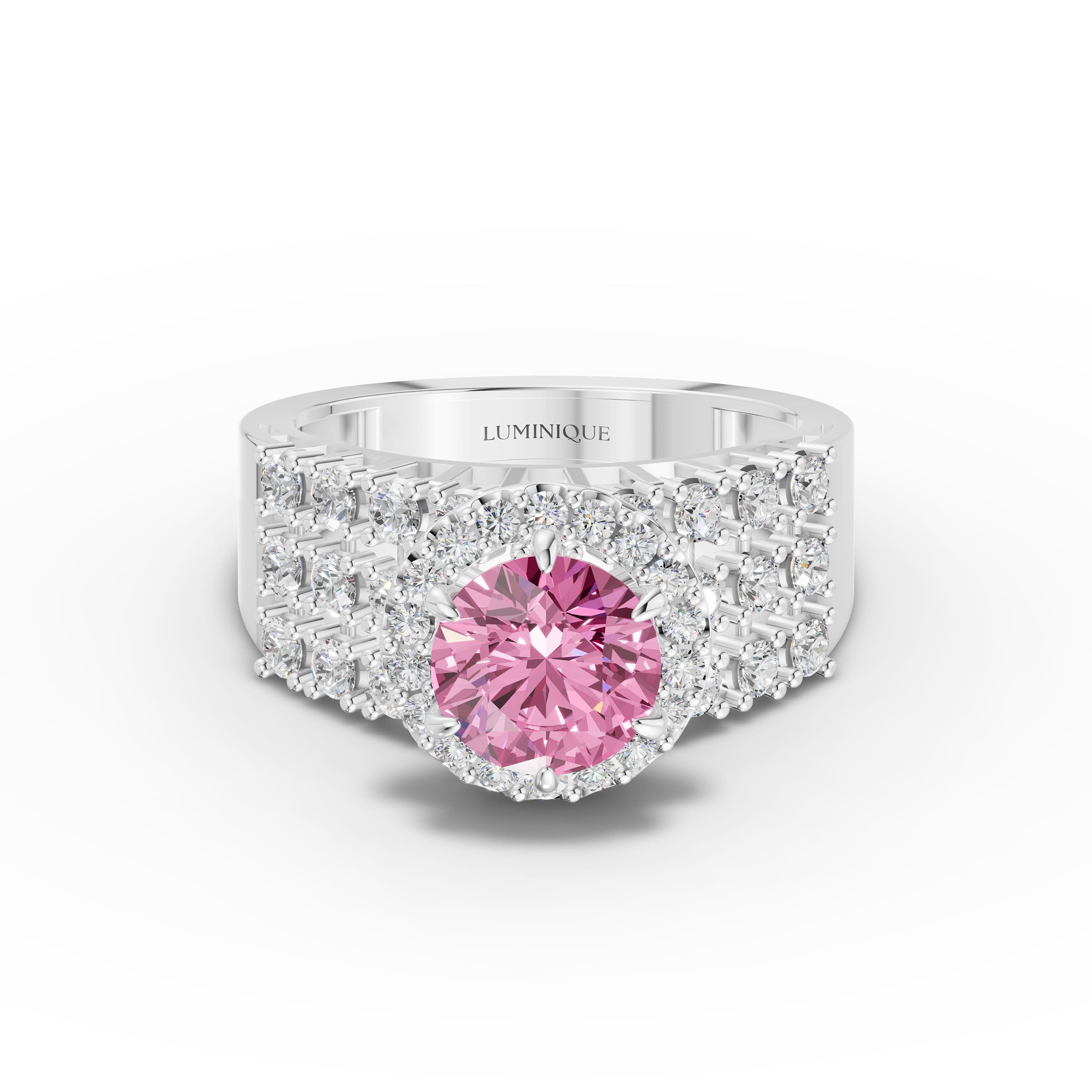 Zinnia Round Halo Ring