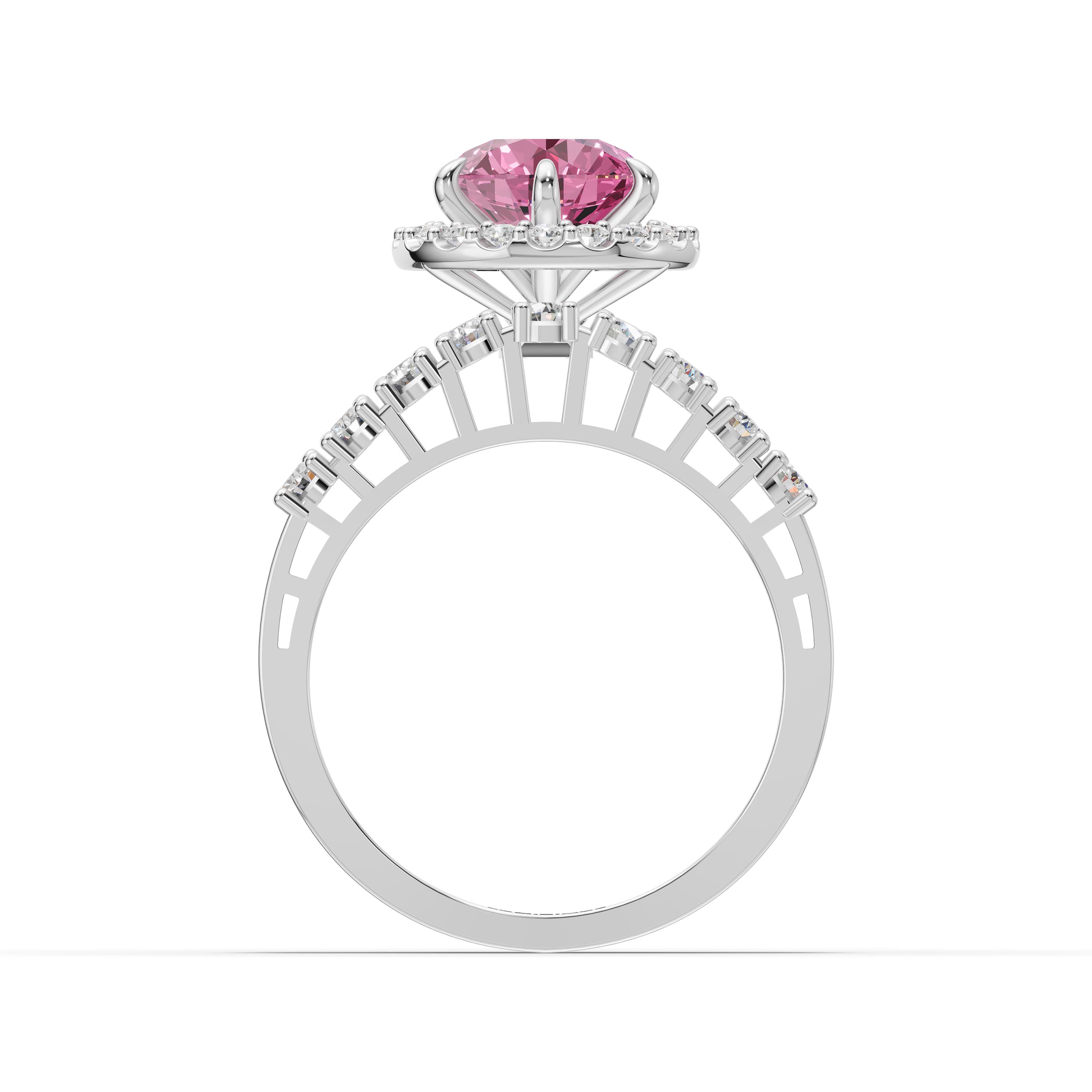 Zinnia Round Halo Ring