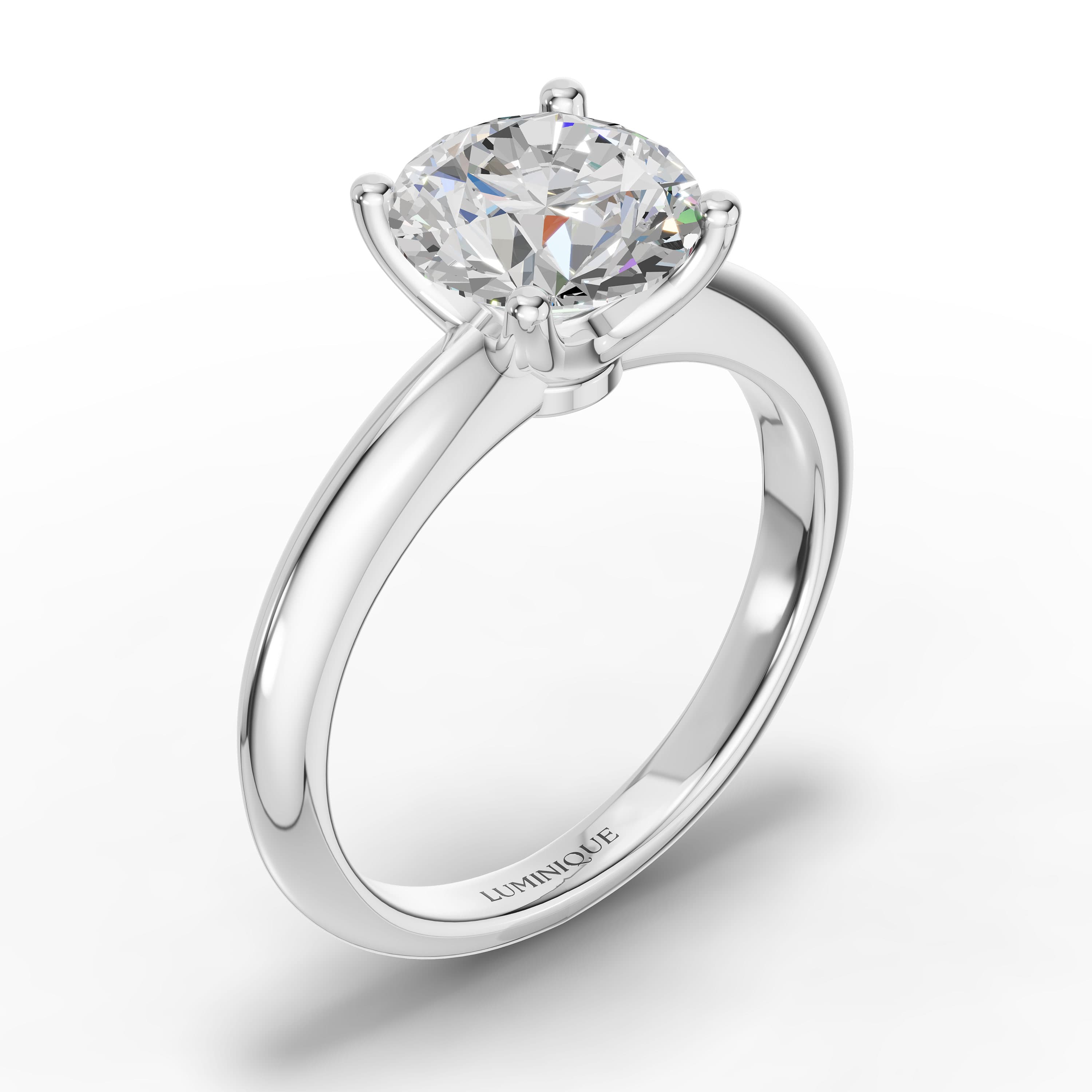 Axis Round Solitaire Ring